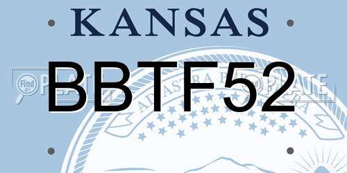 BBTF52 Kansas License Plate