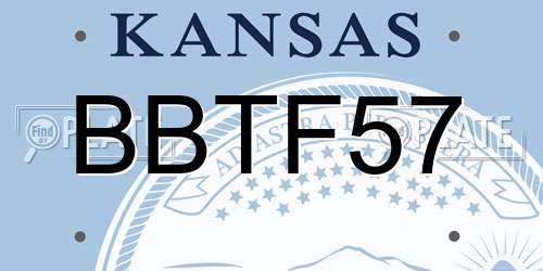 BBTF57 Kansas License Plate