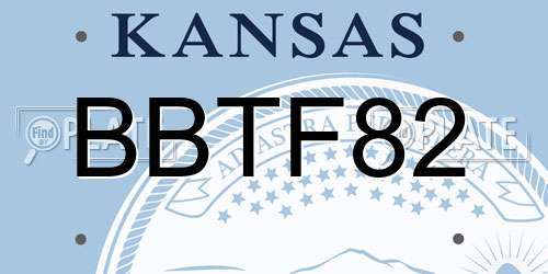 BBTF82 Kansas License Plate