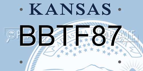 BBTF87 Kansas License Plate