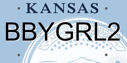 BBYGRL2 Kansas License Plate