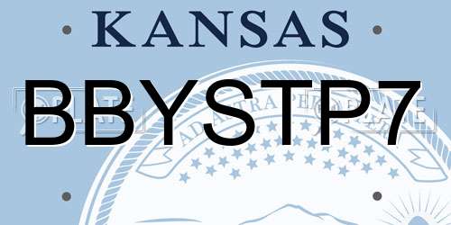 BBYSTP7 Kansas License Plate