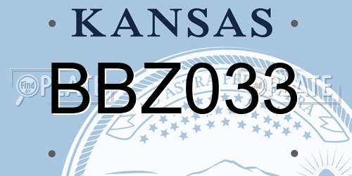 BBZ033 Kansas License Plate