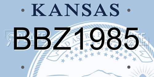 BBZ1985 Kansas License Plate