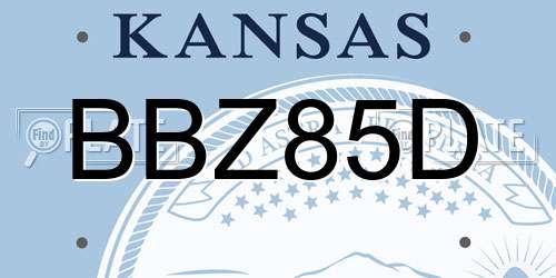 BBZ85D Kansas License Plate