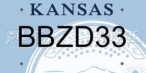 BBZD33 Kansas License Plate