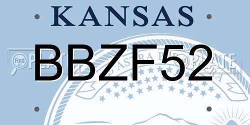BBZF52 Kansas License Plate