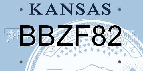 BBZF82 Kansas License Plate