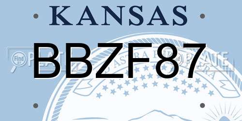 BBZF87 Kansas License Plate