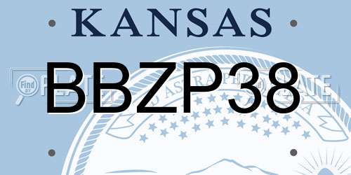 BBZP38 Kansas License Plate