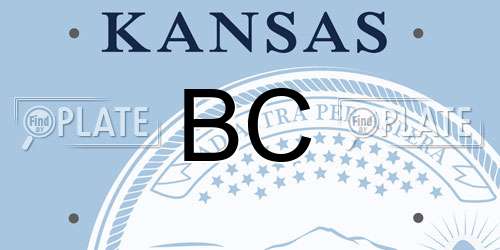 BC Kansas License Plate