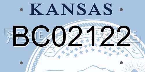 BC02122 Kansas License Plate