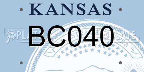 BC040 Kansas License Plate