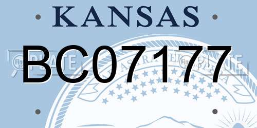 BC07177 Kansas License Plate