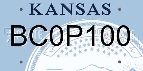 BC0P100 Kansas License Plate