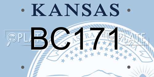 BC171 Kansas License Plate