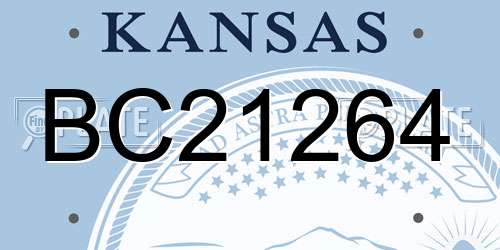 BC21264 Kansas License Plate