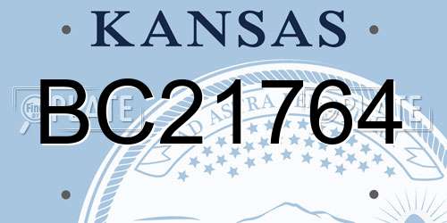 BC21764 Kansas License Plate