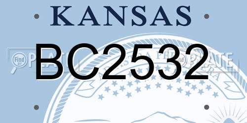 BC2532 Kansas License Plate
