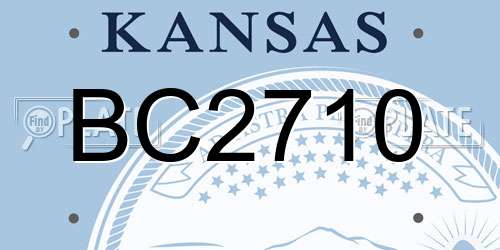 BC2710 Kansas License Plate