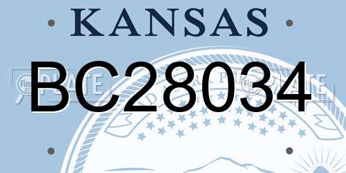 BC28034 Kansas License Plate