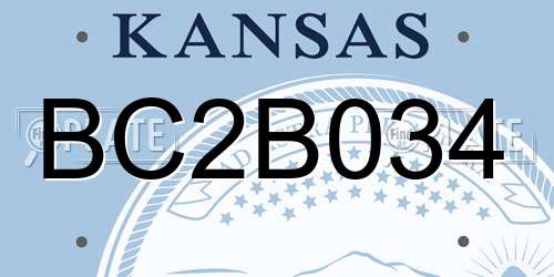 BC2B034 Kansas License Plate