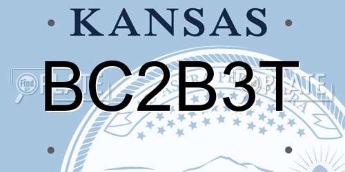 BC2B3T Kansas License Plate