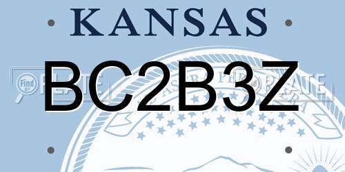 BC2B3Z Kansas License Plate
