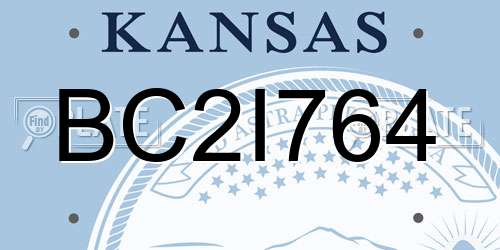 BC2I764 Kansas License Plate
