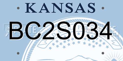 BC2S034 Kansas License Plate