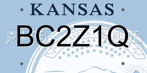 BC2Z1Q Kansas License Plate