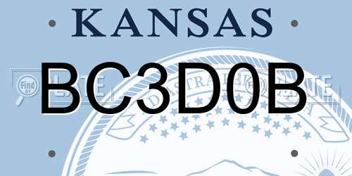 BC3D0B Kansas License Plate