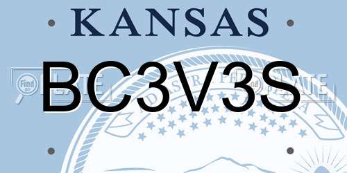 BC3V3S Kansas License Plate