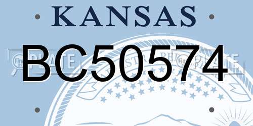BC50574 Kansas License Plate