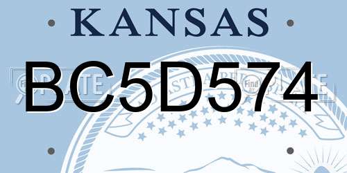 BC5D574 Kansas License Plate