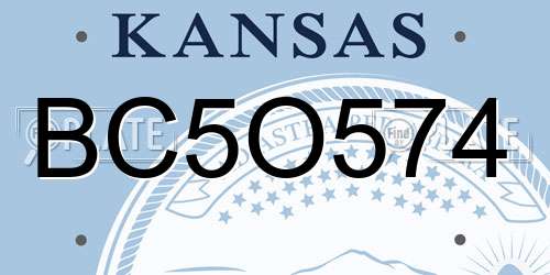 BC5O574 Kansas License Plate