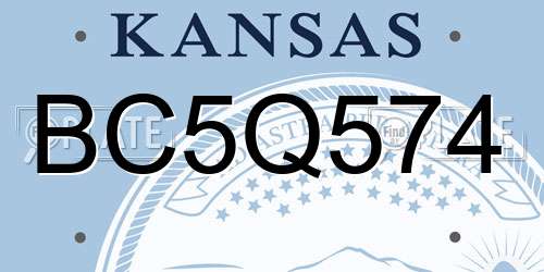 BC5Q574 Kansas License Plate