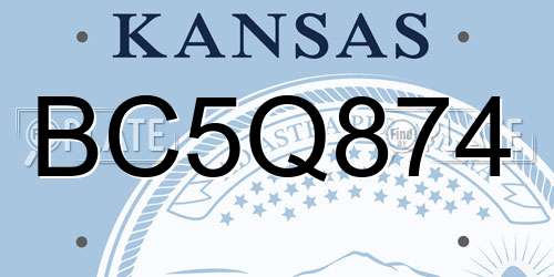 BC5Q874 Kansas License Plate