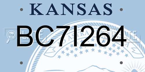 BC7I264 Kansas License Plate