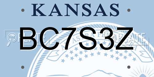 BC7S3Z Kansas License Plate