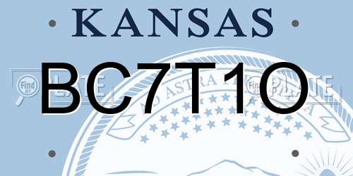 BC7T1O Kansas License Plate