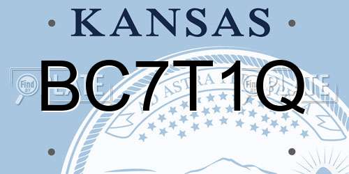 BC7T1Q Kansas License Plate