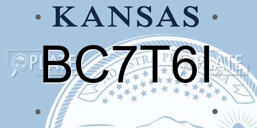 BC7T6I Kansas License Plate