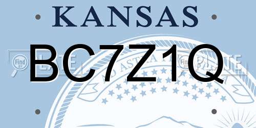 BC7Z1Q Kansas License Plate