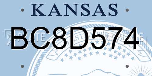 BC8D574 Kansas License Plate