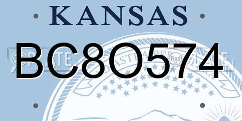 BC8O574 Kansas License Plate