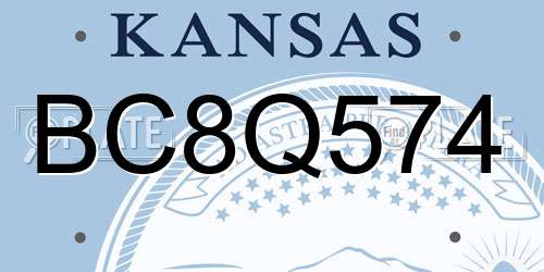 BC8Q574 Kansas License Plate