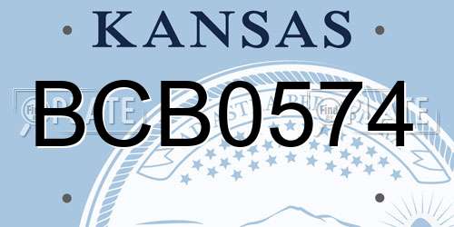 BCB0574 Kansas License Plate