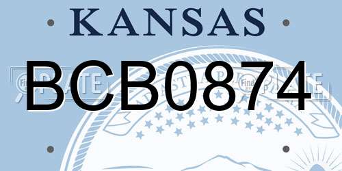 BCB0874 Kansas License Plate