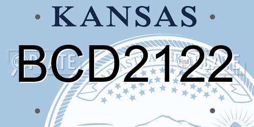 BCD2122 Kansas License Plate